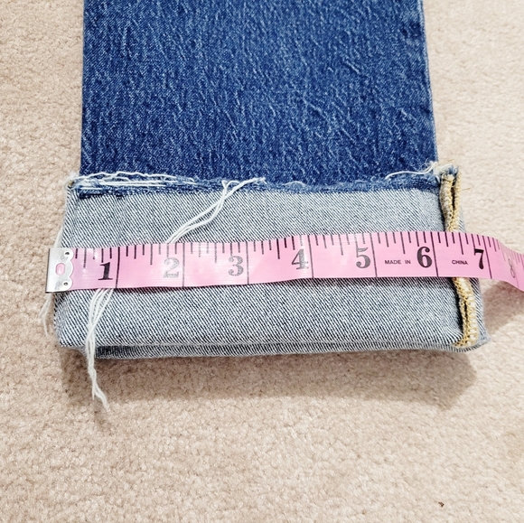 GAP Cheeky Straight High Rise Jeans Women’s 30 Tall Button Fly Cuffed Stretch - Picture 11 of 14